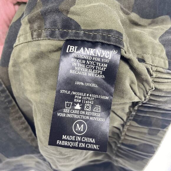 BlankNYC Women's Camo Zip Front Zipper Embellished Long Sleeve Jacket Medium - Picture 3 of 7